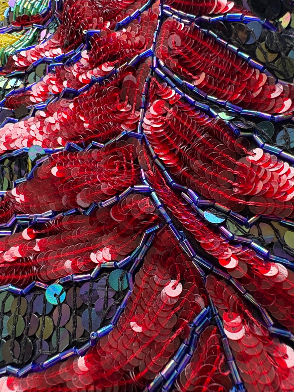 Women's Red Sequin Embellished Blouse
